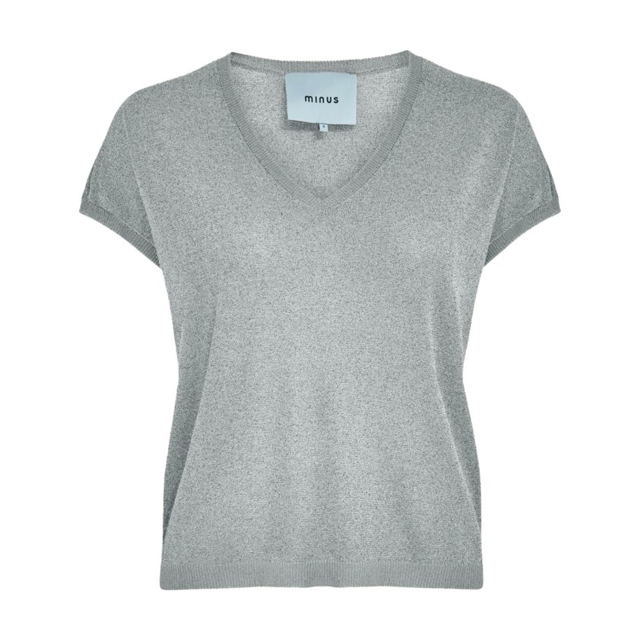 Carlina Batsleeve Knit Tee Light Grey Metal | Minus