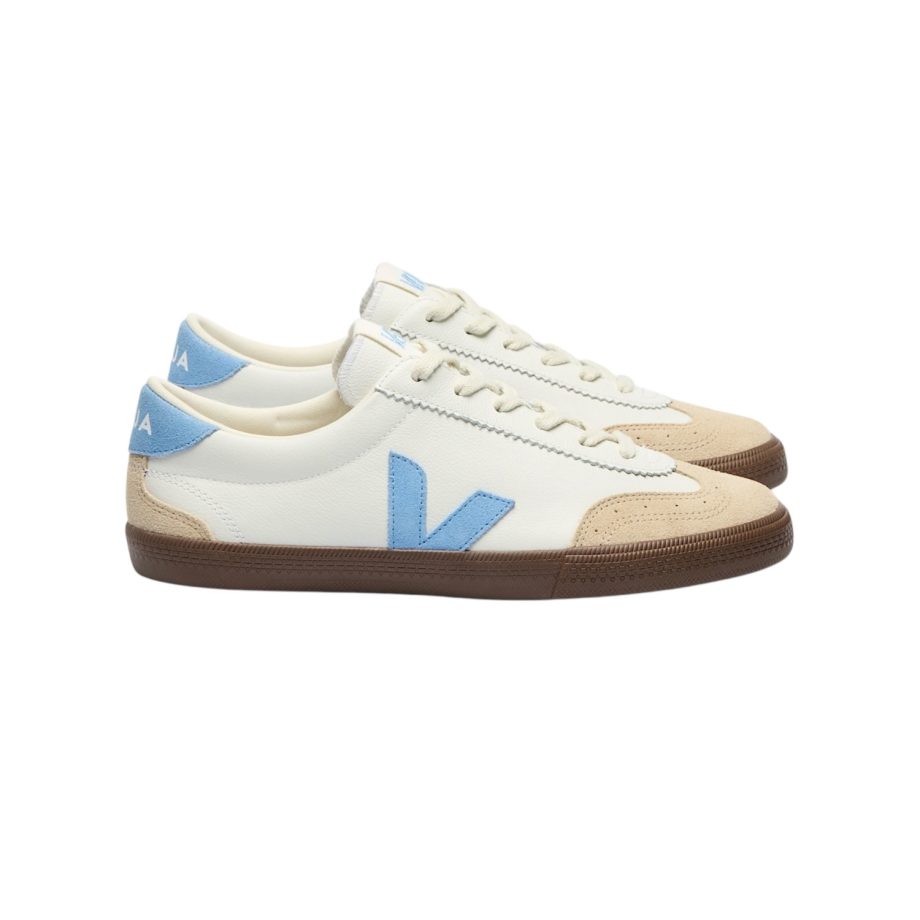 Volley Leather White Aqua Bark | VEJA