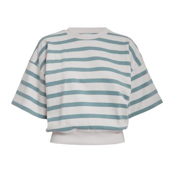 Estella Short Sleeve Sweat Ice Blue Stripe | Minus