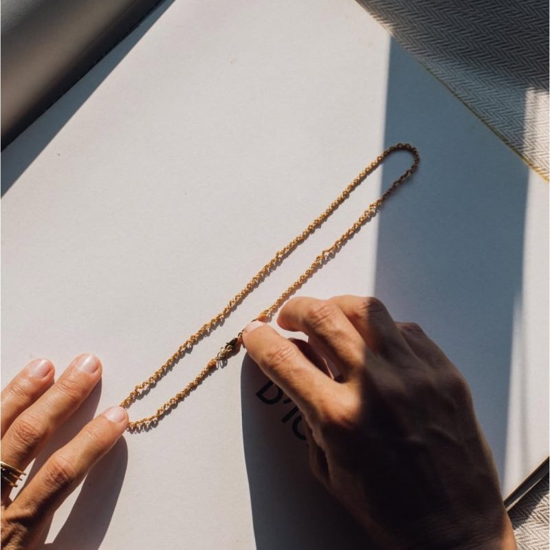 Gold-Vermeil Chain Necklace Cream | Adorn - Afbeelding 3