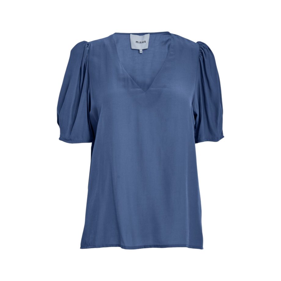 Revi V-Neck Blouse Citadel Blue | Minus