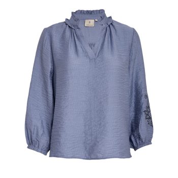 Gia Blouse Faded Denim | Peppercorn