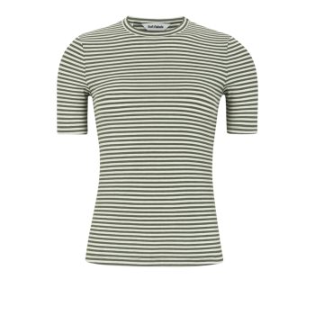 Fenja Stripe SS Top Vetiver | Soft Rebels