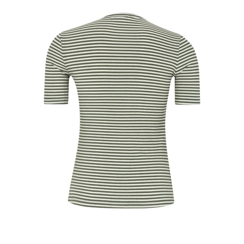 Fenja Stripe SS Top Vetiver | Soft Rebels