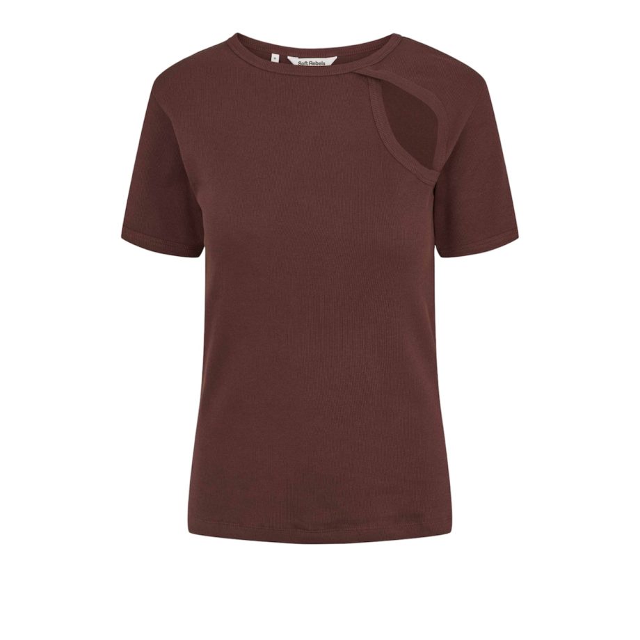 Adelynn Keyhole T-shirt Deep Mahogany | Soft Rebel