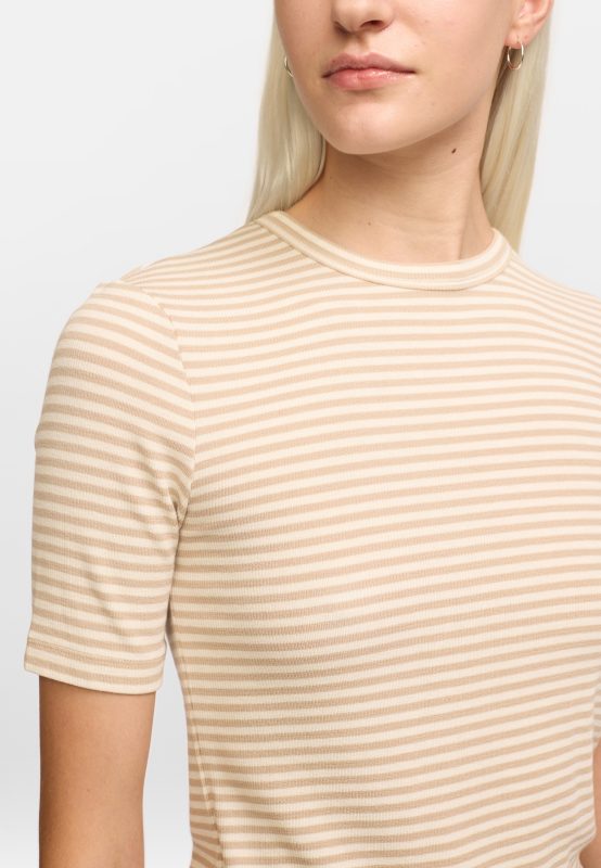 Fenja Stripe SS Top Feather Grey | Soft Rebels