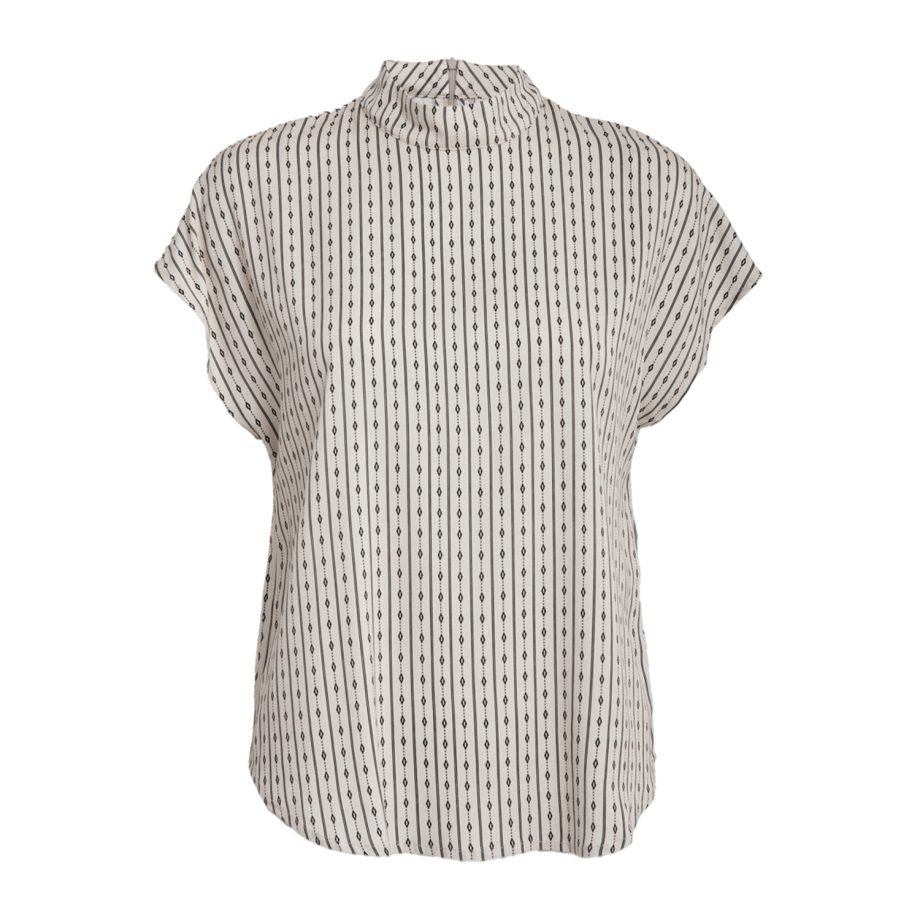 Gabriella Top Whitecap Cream | Peppercorn