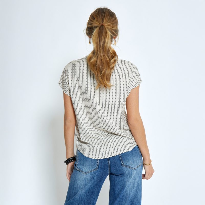 Gabriella Top Whitecap Cream Print | Peppercorn