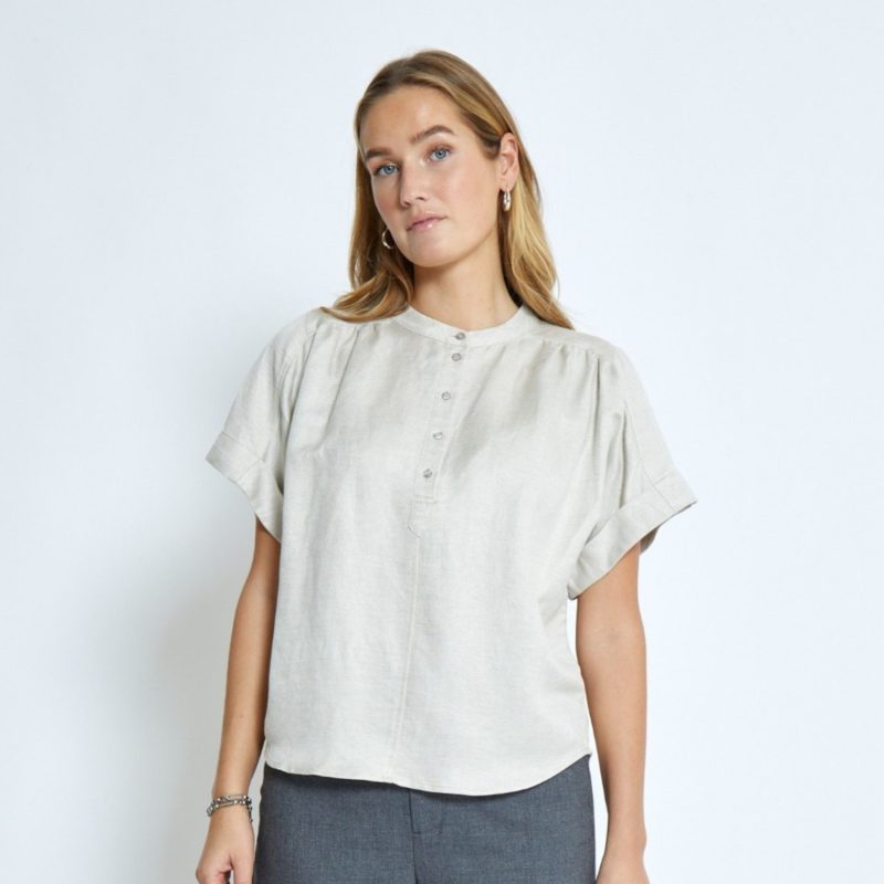 Sabbi Linen Blouse Nomad Sand Melange | Minus