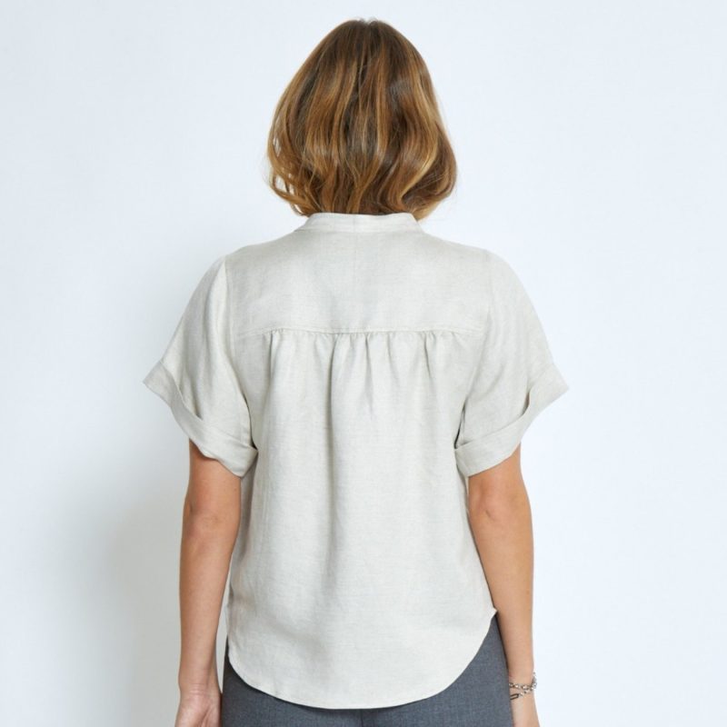 Sabbi Linen Blouse Nomad Sand Melange | Minus