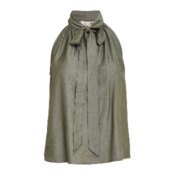 Bea Halterneck Top Green Melange | Peppercorn