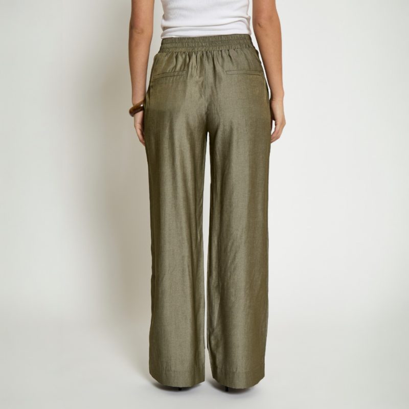 Bea Wide Pant Green Melange | Peppercorn