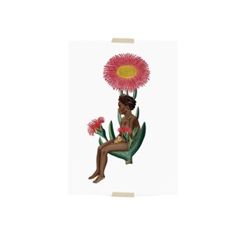 Meisje zittend bloem | Lylies
