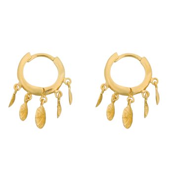 Small Ribbed 5 Coins Hoop Earring | Betty Bogaers