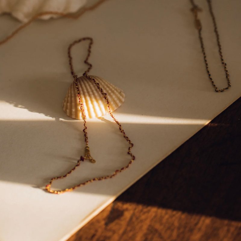 Ruby Red Gold-Vermeil Chain Necklace | Adorn