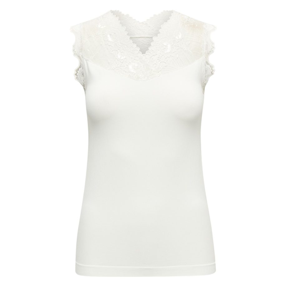 Vanessa V-Neck Sleeveless Top Broken White | Minus
