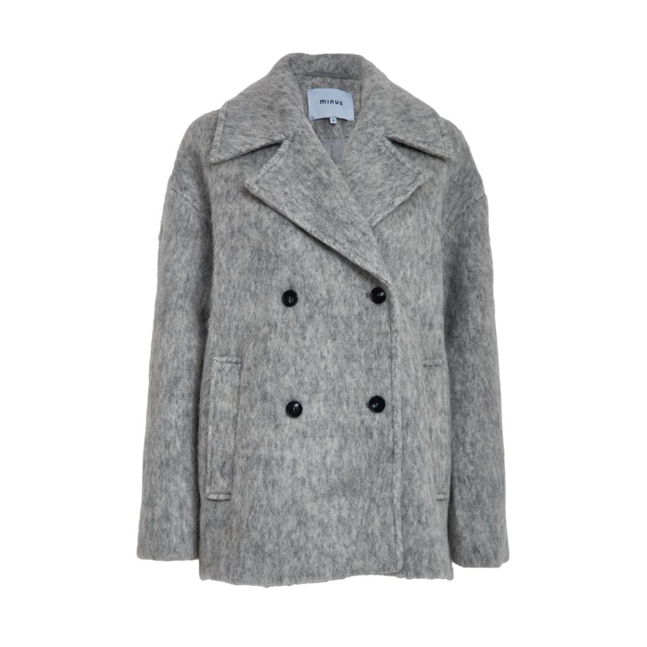 Clover Short Coat Light Grey Melange | Minus