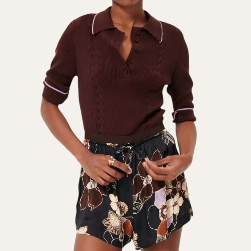 Jodi Knitted Polo Espresso | Sessùn