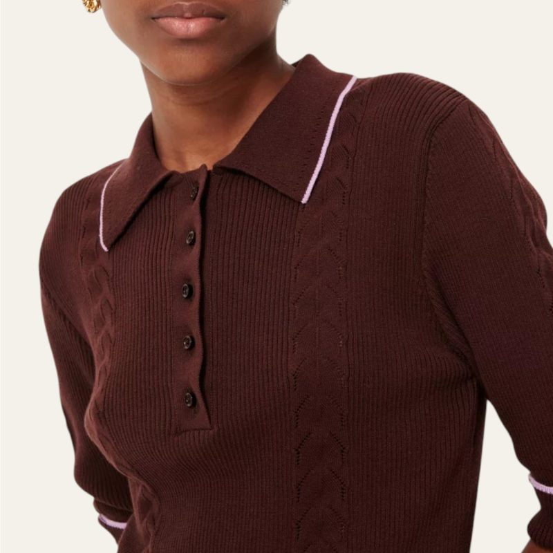 Jodi Knitted Polo Espresso | Sessùn