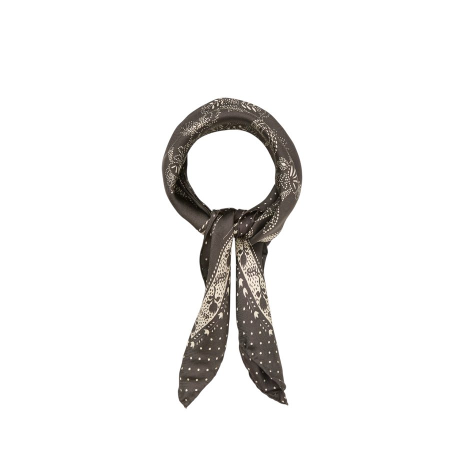Dotted Flora Sia Scarf Hot Fudge Brown | Becksöndergaard