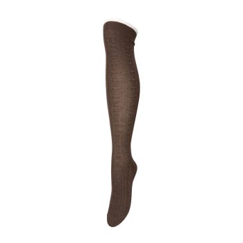 Scallop Knee Sock Melange Brown | Becksöndergaard
