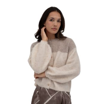 Gros Cardigan Ecru and Beige | Mus & Bombon