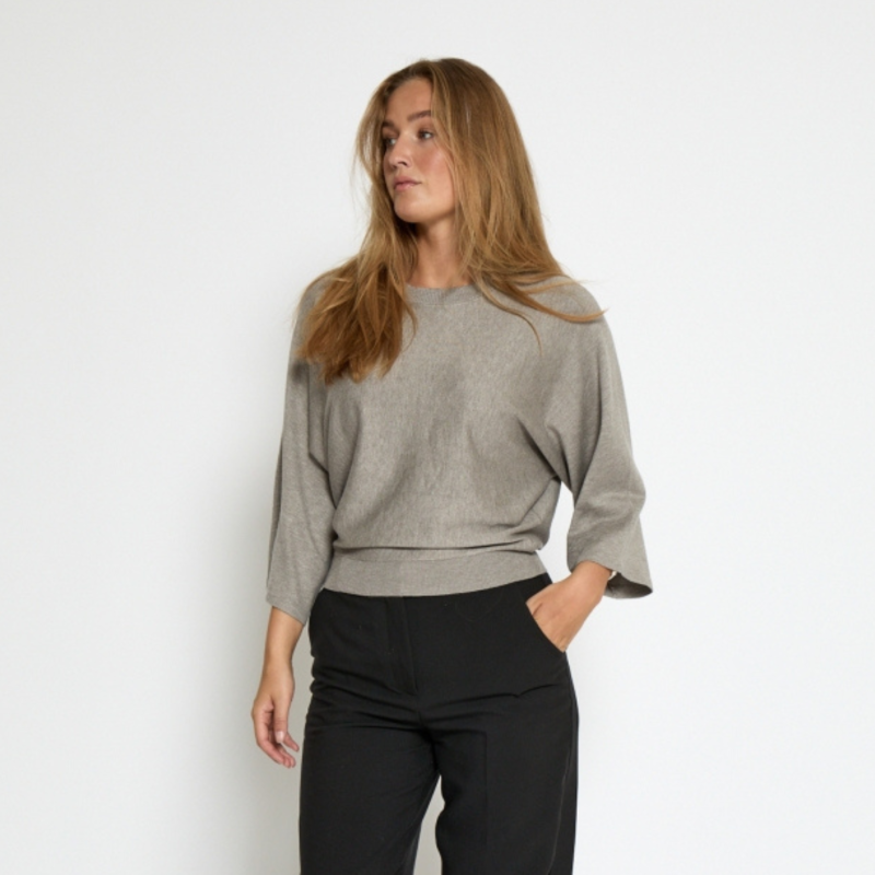 Tess Knit T-Shirt String Melange | Minus