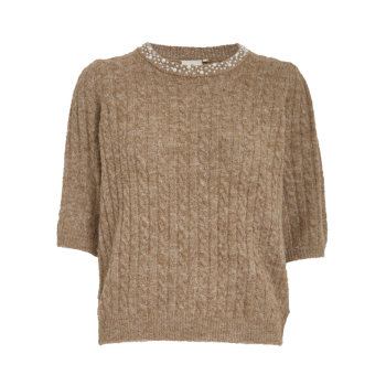 Kira Knit Blouse Kelp Sand Melange | Peppercorn