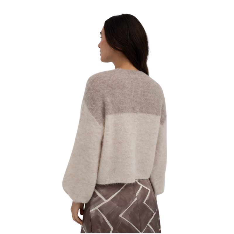 Gros Cardigan Ecru and Beige | Mus & Bombon