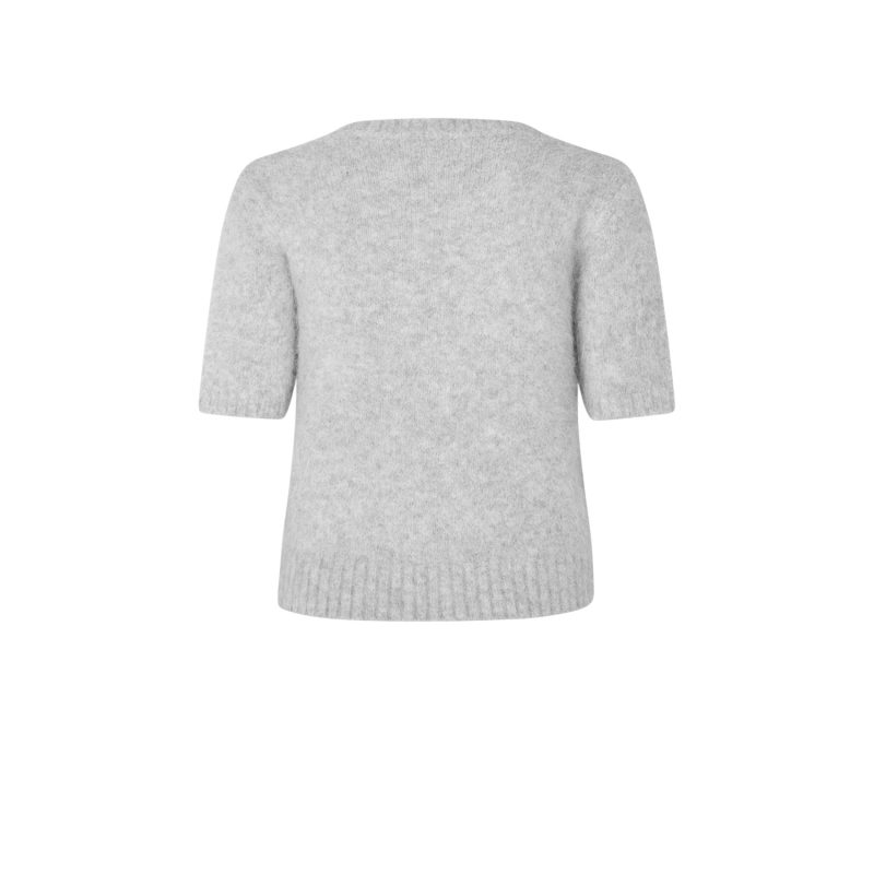 Sajeanne Top Light Grey Melange | Samsøe Samsøe