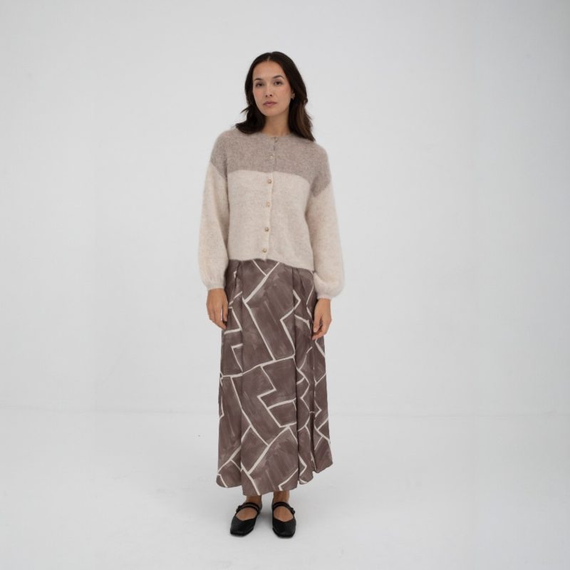 Gros Cardigan Ecru and Beige | Mus & Bombon