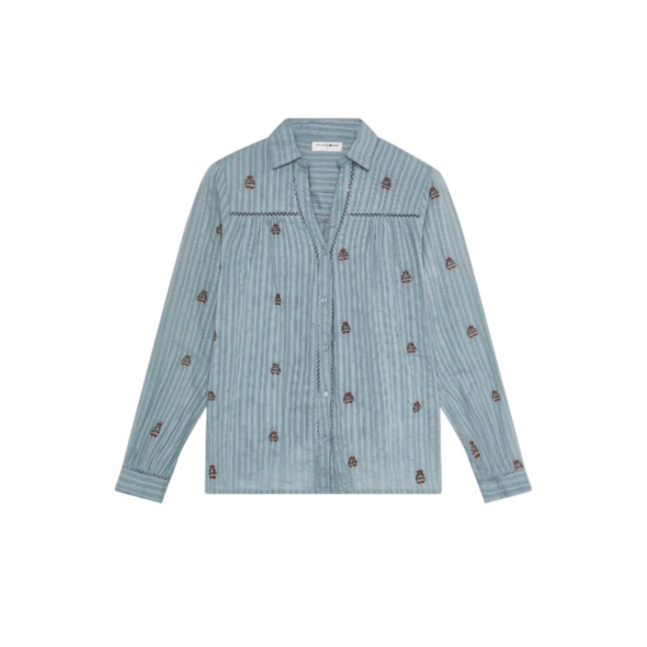 Amrit Blouse Dusty Blue | Maison Hotel