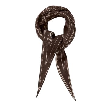 Dotted Flora Diamond Scarf Hot Fudge Brown | Becksöndergaard