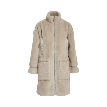 Zoey Coat Fog Sand | Peppercorn