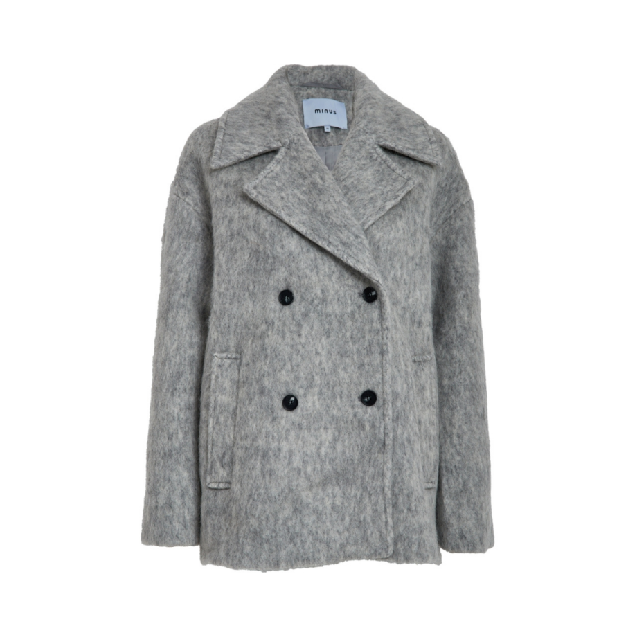Clover Short Coat Light Grey Melange | Minus
