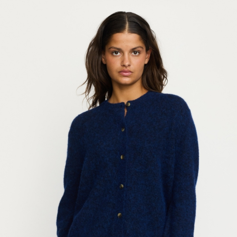 Allison O-neck Cardigan Knit RWS Total Eclipse | Soft Rebels