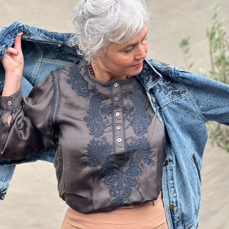 Satin Star Blouse Mystic Green | Maison Hotel