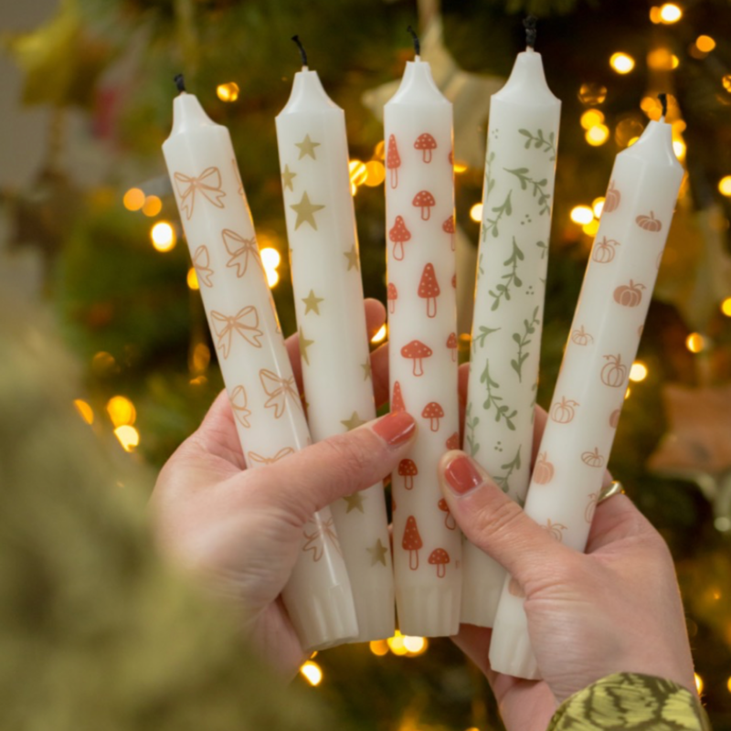 Dinerkaarsen Kerst Star Gold | Rustik Lys