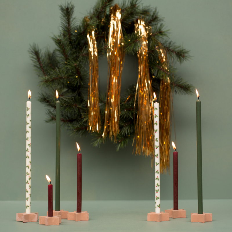 Potloodkaarsjes Holly Jolly | Rustik Lys