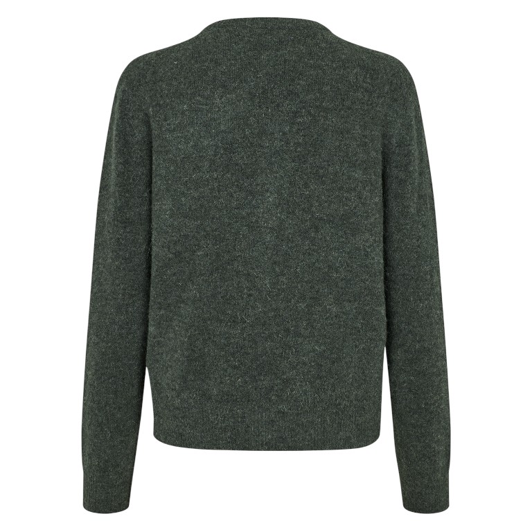 Nor short Cardigan Dark Evergreen Melange | Samsoe Samsoe