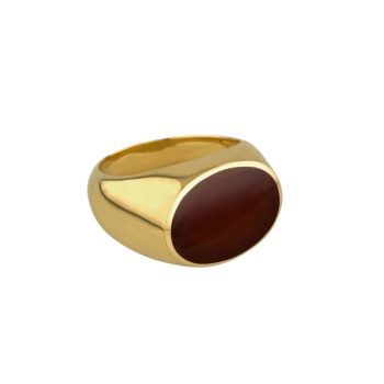 Golden signet ring Carnelian | Adorn