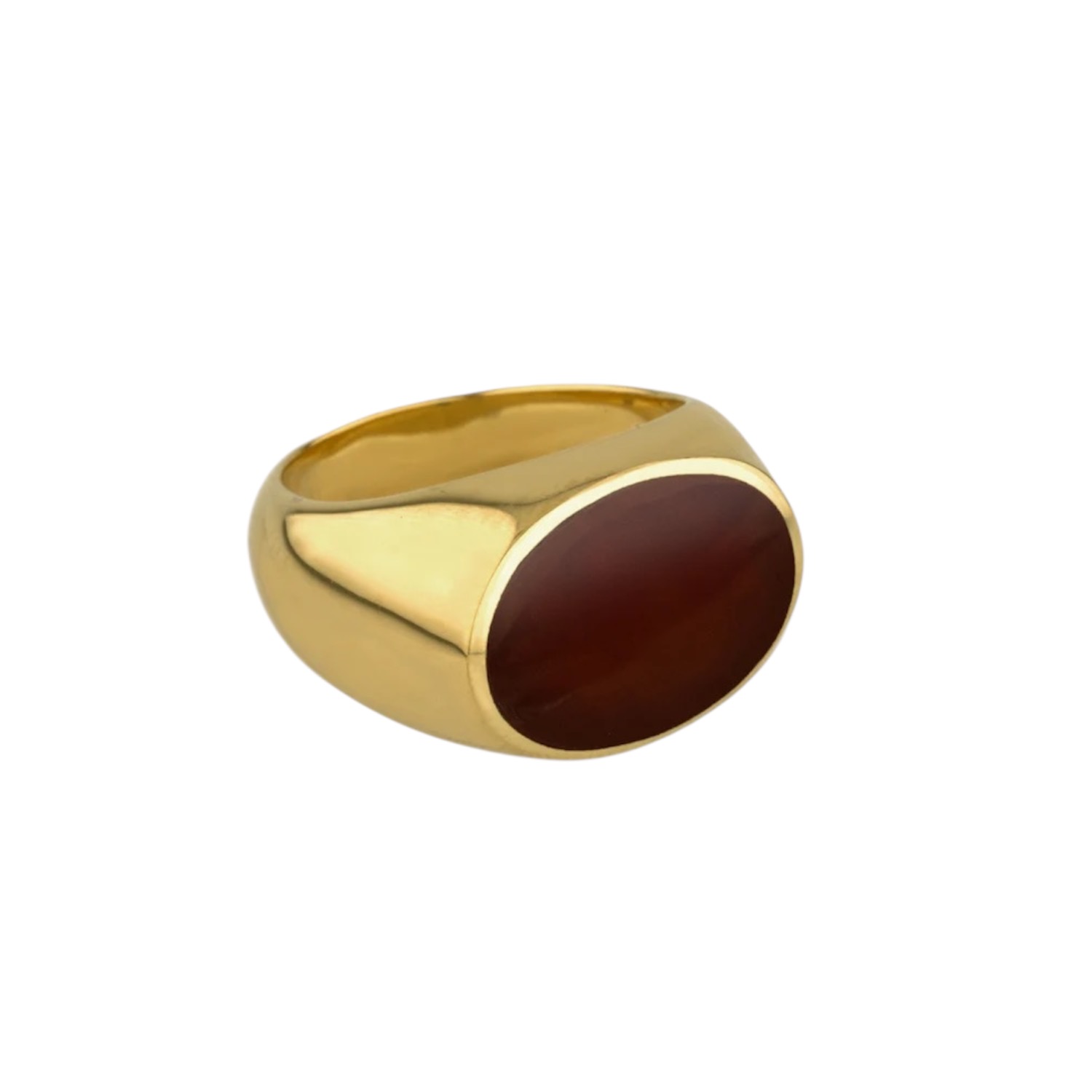 Golden signet ring Carnelian | Adorn
