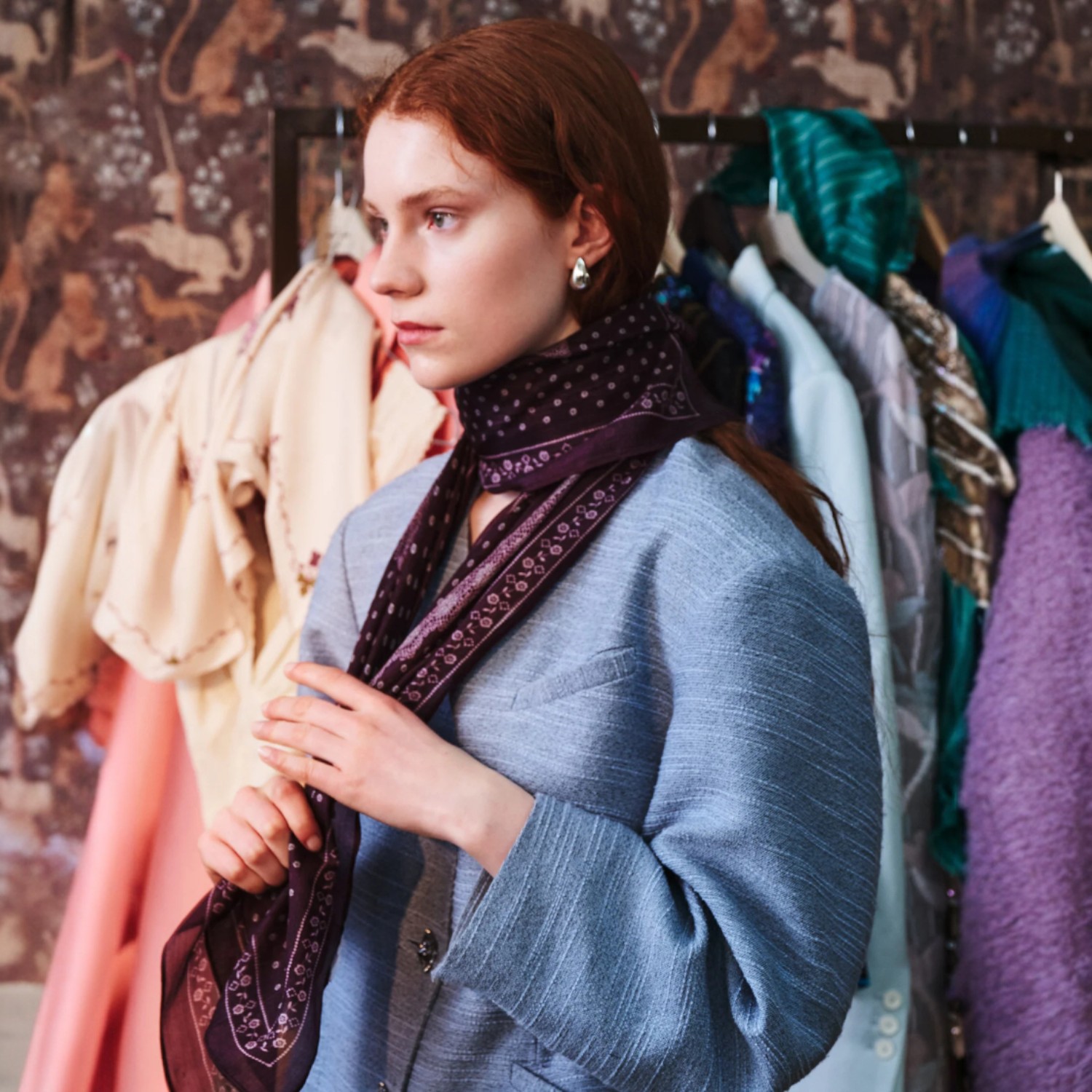 Lacia Tabby Sia Scarf Fig Red | Becksöndergaard