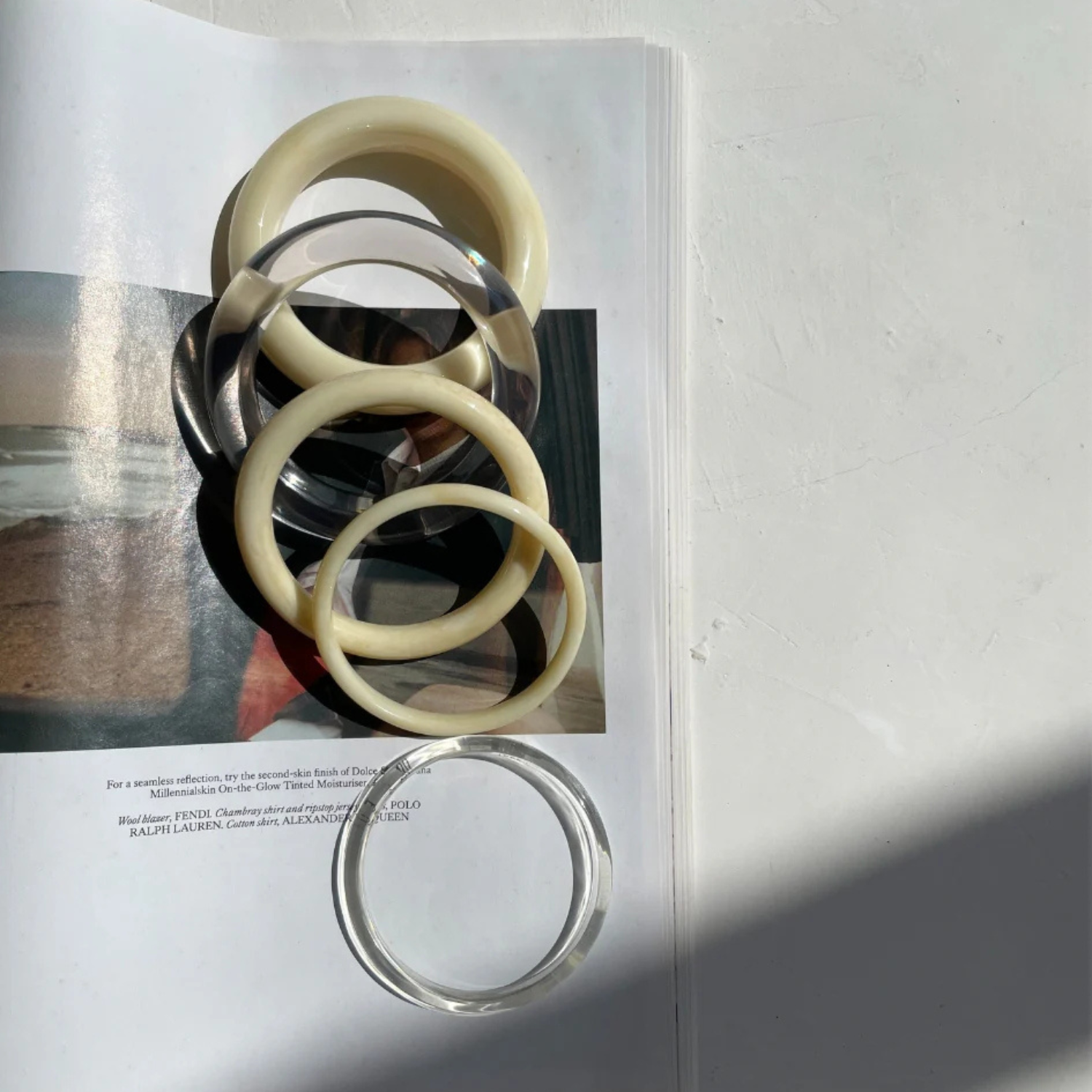 Recycled Resin Bangle Natural Bone | Adorn