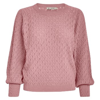 Rosalia Puff Sleeve Knit Pullover Ash Rose | Peppercorn