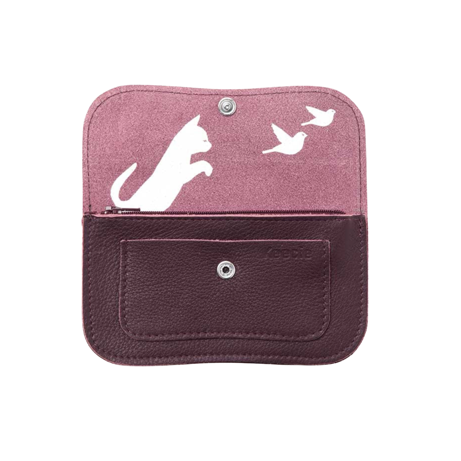Cat Chase Medium Portemonnee Aubergine | Keecie