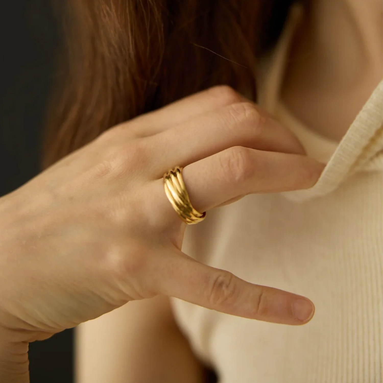 Trinity 9 Gold-Vermeil Ring | Adorn