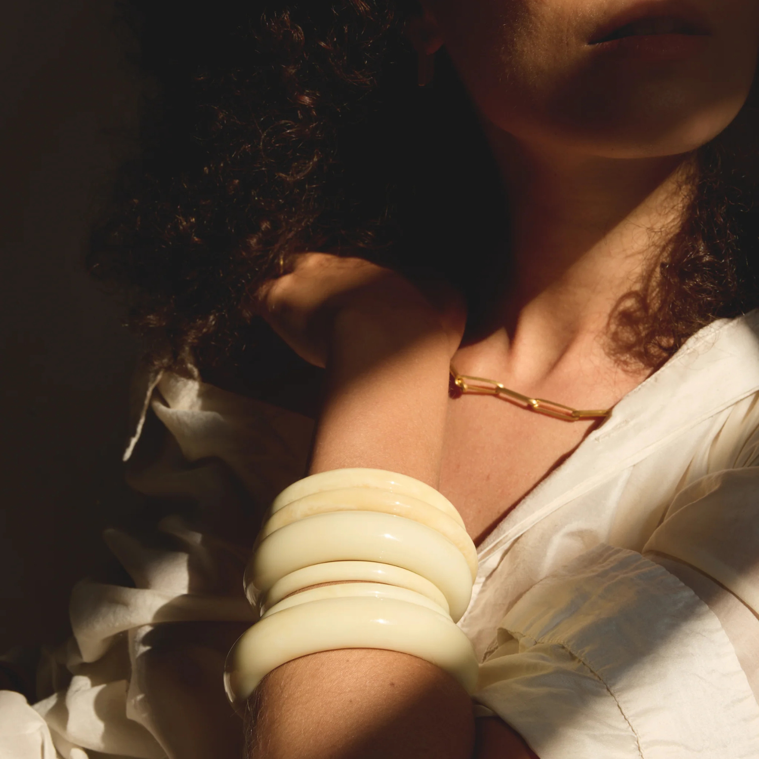 Recycled Resin Bangle Natural Bone | Adorn