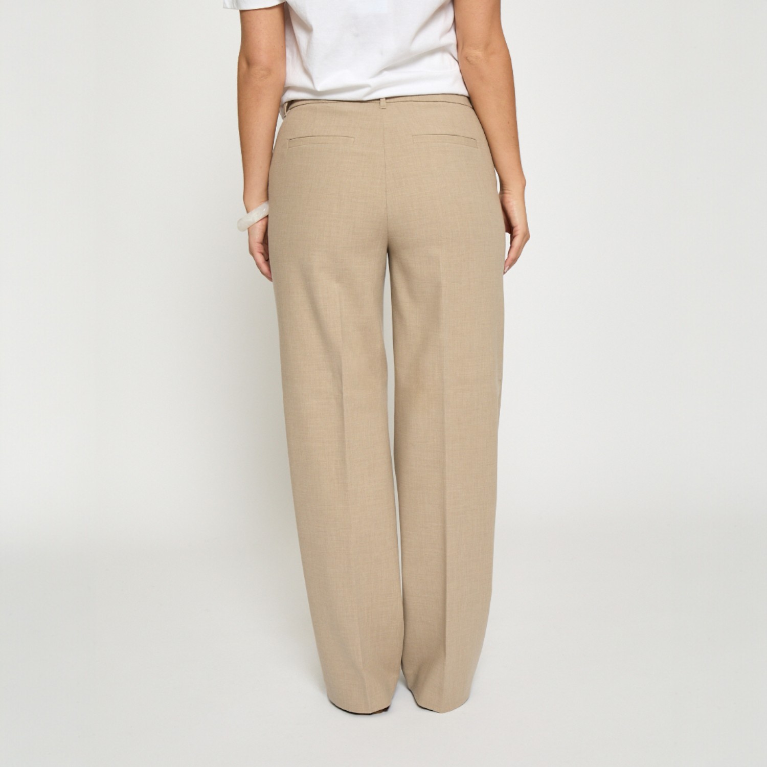 Welma Mid Waist Pants Sand Grey | Minus