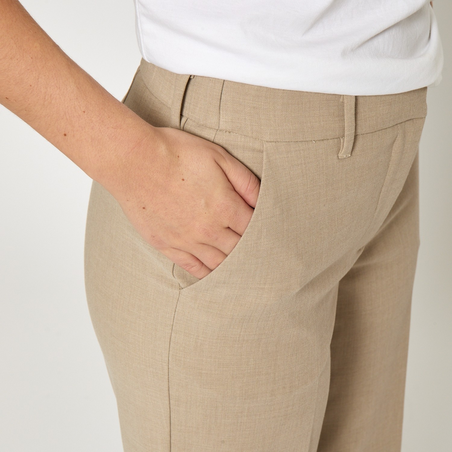 Welma Mid Waist Pants Sand Grey | Minus